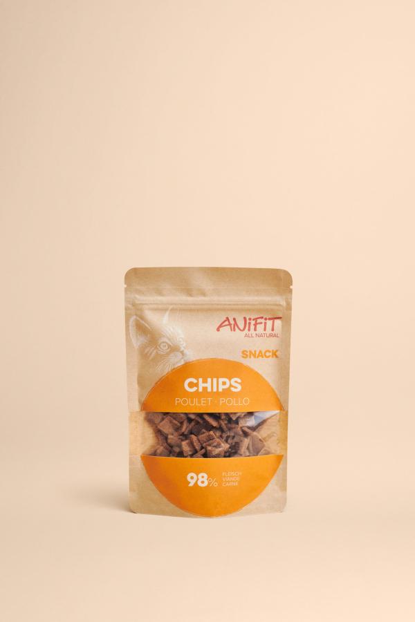 Chips snack per gatti con carne di pollo svizzera